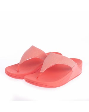 Damen Fit Flop Lulu Shimmerlux Zehenposten Sandalen in Koralle