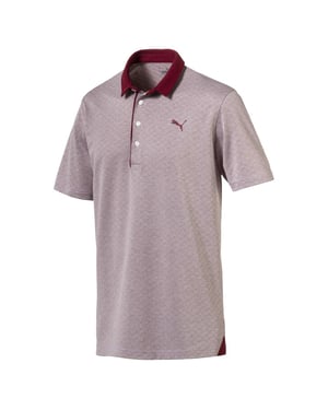 Puma Diamond Jaquard Burgund Performance Fit Herren Golf Polo -Hemd 576125 03