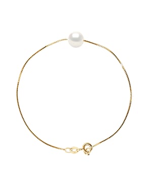 DIADEMA - Armband - Echte Süßwasserperlen in Gelbgold