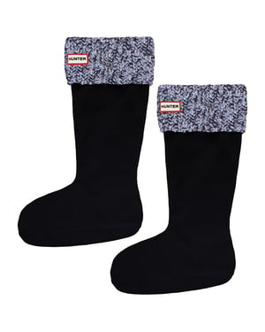 Hunter Damen-Sockenstiefel mit Blockstreifen, groß, Schwarz