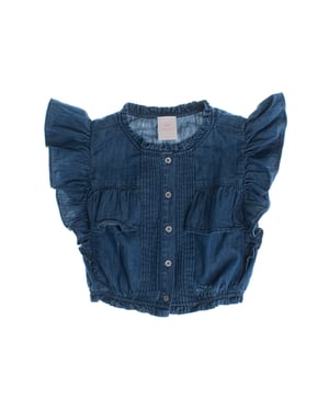 Kurzärmliges Jeanshemd mit Rüschen 786958 Mädchen