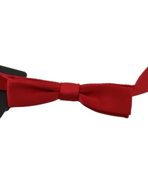 Dolce & Gabbana Rote 100 % Seide Schlanke Verstellbare Hals Papillon Schleife Herren Krawatte