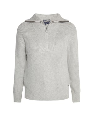 Dreimaster Strickpullover Damen grau melange