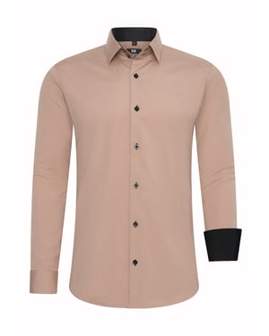 Rusty Neal Overhemd Slim Fit Beige