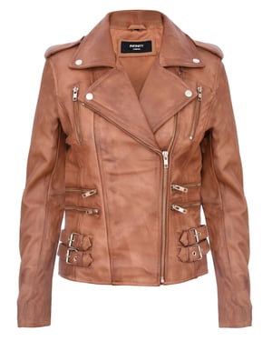 Damen Leder Brando Bikerjacke-Loddon