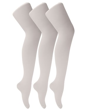 Sock Snob - 3er-Pack Mädchen 70 Denier Ballettstrumpfhosen | Kids Soft & Comfort Footed Dance Strumpfhosen in Pink & Weiß - Weiß