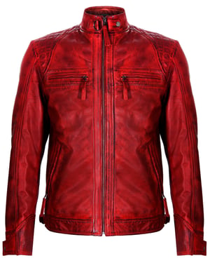 Gesteppte Bikerjacke aus Leder von Rock Racing