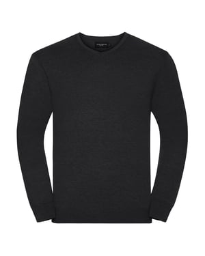 Russell Collection - Sweatshirt V-Ausschnitt für Herren (Holzkohle-Mergel)