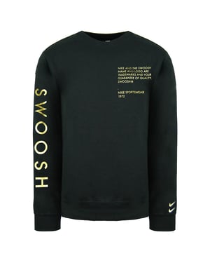 Nike Swoosh Long Sleeve Black Pullover Crew Hals Herren Pullover DC2577 010