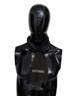 Missoni Echarpe unisexe à franges en laine rayée multicolore pour hommes