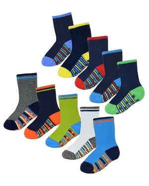 Rutschfeste Baby-Jungen-Socken | 10er-Pack | Socken-Snob | Weiche Baumwollsocken mit Sternchen-Greifern - Style 1
