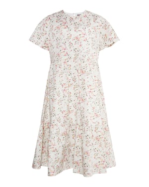 Dreimaster Kleid Mädchen (Kids) Wollweiß Blume