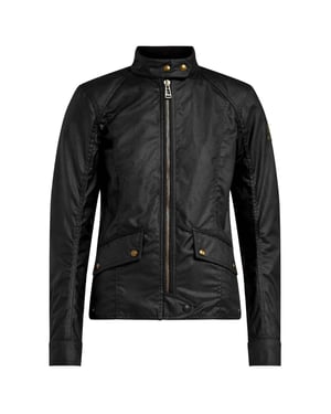 Schwarze Jacke aus gewachster Baumwolle von Belstaff Antrim