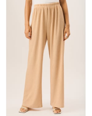 Strukturierte Pull-On-Hose mit weitem Bein