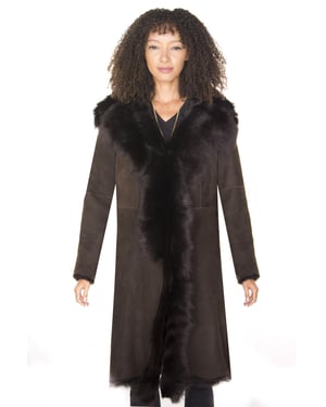 Damen-Trenchcoat aus Toscana-Schaffell-Wildleder-Tbilisi