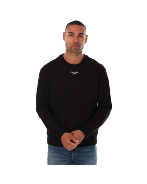 Herren Calvin Klein Jeans Relaxed Baumwoll-Terry Sweatshirt in Schwarz