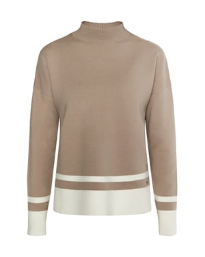 Dreimaster Strickpullover Damen Schlamm Wollweiss