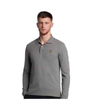 Lyle & Scott Herren Poloshirt mit langen Ärmeln und Kragen