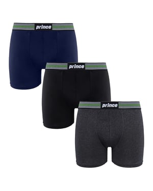 Prince Performance Range 3 Pack schwarze dunkelgraue Herren Boxer Muxpr066