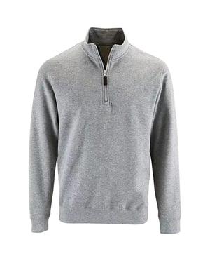 SOLS Herren Stan Kontrast Zip Neck Sweatshirt (grau meliert)