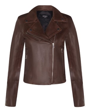 Klassische Damen-Brando-Bikerjacke aus Leder in Loughton