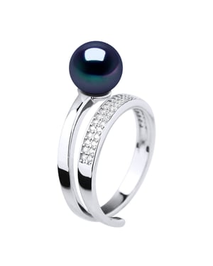 Ringschmuck - Echte Süßwasser-Zuchtperle, rund 8-9 mm