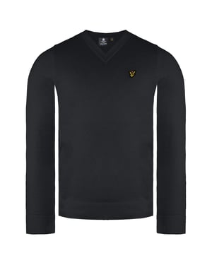 Lyle & Scott Merino Golfmenens Schwarzer Pullover