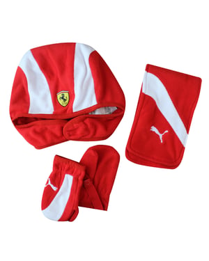 Puma Ferrari Mini Cats Rosso Corsa Fäustlinge Schalhut Kinder Set 761191 01 KB11