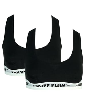 Philipp Plein Schwarz Unterwäsche Sport-BH Zwei-Pack