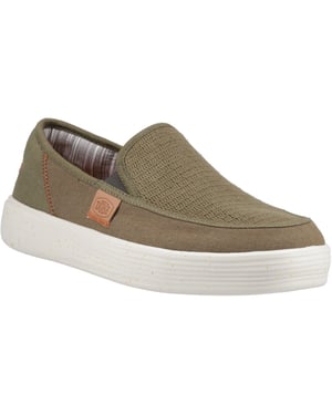 HEYDUDE Sunapee Küstenlinie Baumwollmischung Herren Olive Loafers