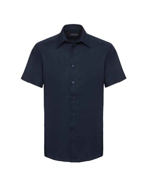 Russell Collection - Hemd für Herren kurzärmlig (Leuchtend Navy-Blau)