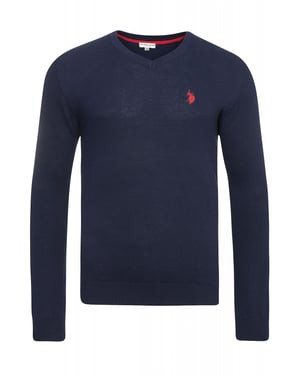 U.S. Polo Assn. V-Neck Pullover in Navy