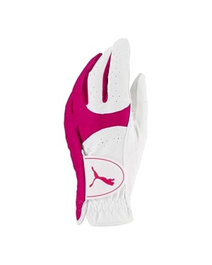 Puma Soft Lite Linkshand Leder weiß rosa Damen Golfhandschuh 041355 02