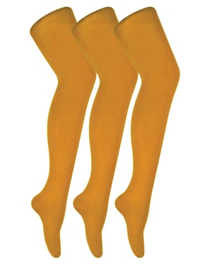 3 Paar Multipack Damen farbige undurchsichtige 80 Denier Strumpfhosen | Sock Snob | einfarbige Blockfarbe Strumpfhosen - Senf