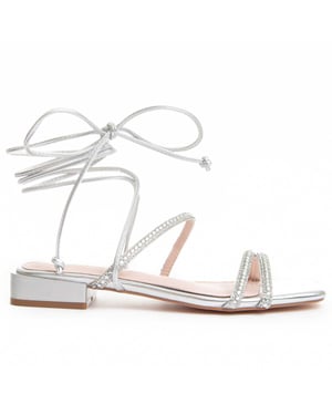 Montevita Flache Sandale Sandsum in Silber