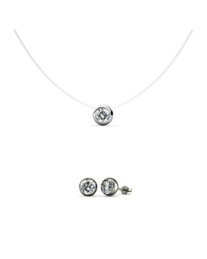 Mond-Set und Box - Silber und Kristall