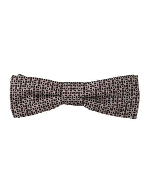 Dolce & Gabbana Schwarzes Weißes Blumenmuster Seiden-Nacken-Papillon-Herrenlook