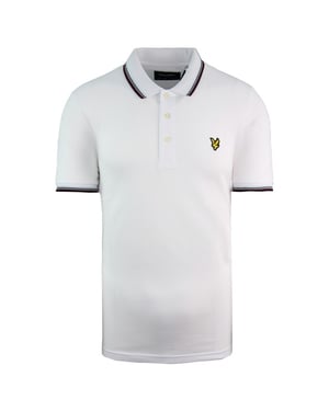Lyle & Scott Weißes Herren-Poloshirt mit Spitze