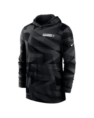 Nike Dri-Fit NFL Las Vegas Raiders Black Pullover Mens Sideline Hoodie NKD8 00A
