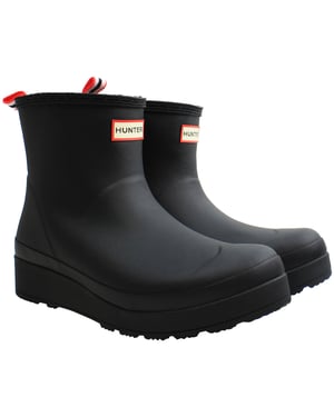 Hunter Play Shearling Insulated Short Damen Gummistiefel in Schwarz