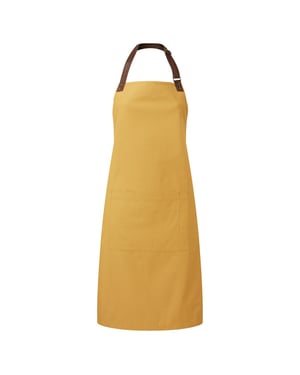 Premier Unisex Erwachsene Anhang Oxford Kunstleder Bibbed Voll Schürze (Senf)