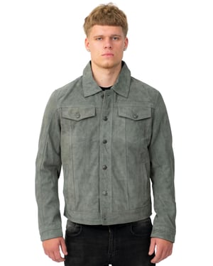 Herren Jeansjacke aus Ziegenveloursleder-Adelaide