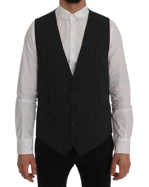 Dolce & Gabbana Graue Stretch-Weste aus Wolle