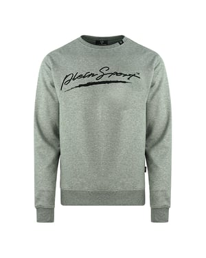 Plein Sport Signature Logo Grauer Pullover