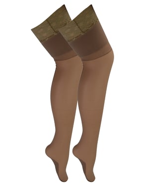 2 Paar Multipack Damen Nahtstrümpfe mit Spitze | Sock Snob | Damen Strümpfe - Nude / Nude