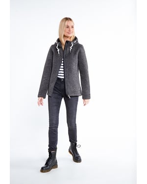 ICEBOUND Strickfleecejacke Damen Grau Melange