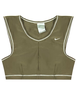 Nike Dri-Fit Sports Bra Fitness V-Ausschnitt braune ärmellose Training Top 222665 204