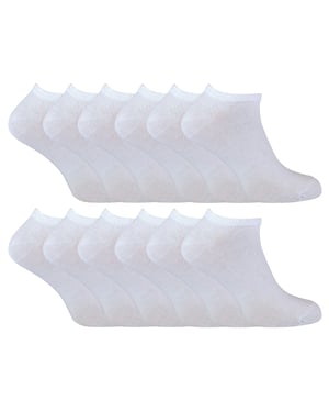 Socken Snob - 12 Paar Multipack Herren Quarter Trainer Socken - Weiß