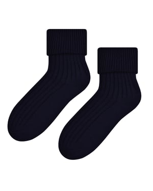 Damen Bettsocken aus Wolle | Steven | Superweiche, gemütliche Lounge-Schlafsocken, Schwarz