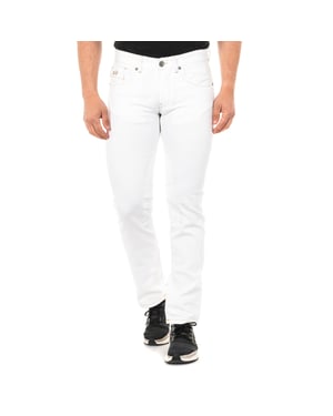 Lange, gerade geschnittene Denim-Hose für Herren mit Saum JMT016